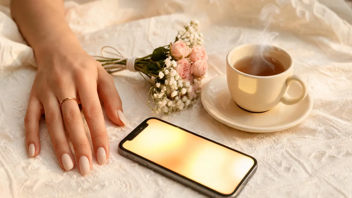 BBW AI girlfriend companion experienced through a chat app, with warm, body-positive attention any time you open your phone