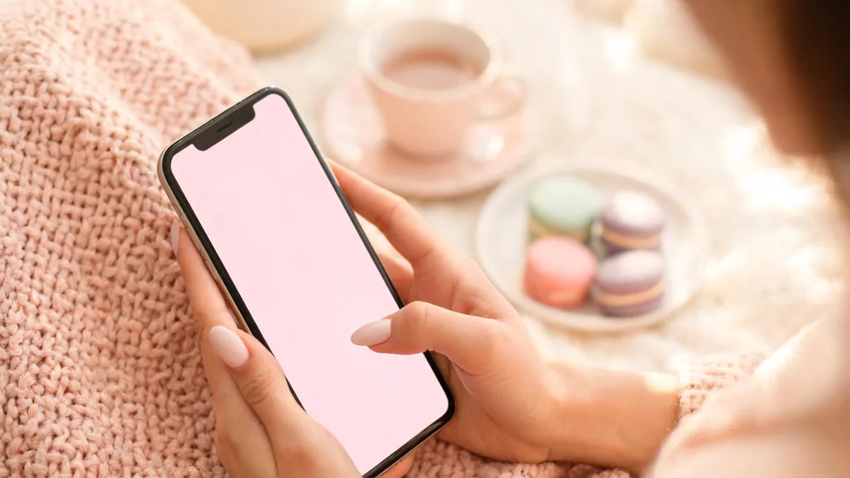 CGDCT AI girlfriend companion experienced through a chat app, the warm friend-group mood of a cute hangout on your phone