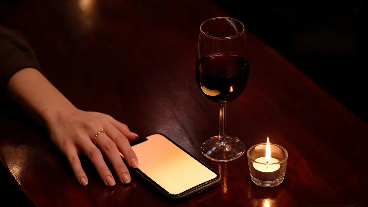Dominant AI girlfriend companion experienced through a chat app, with a confident, take-charge partner who plans the evening and looks after you