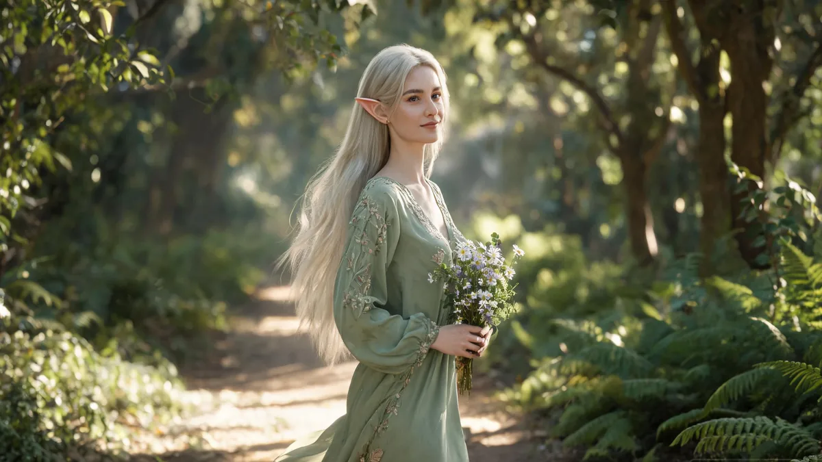 The defining elf personality traits, calm and wise with a quiet grace and a deep tie to nature and old magic