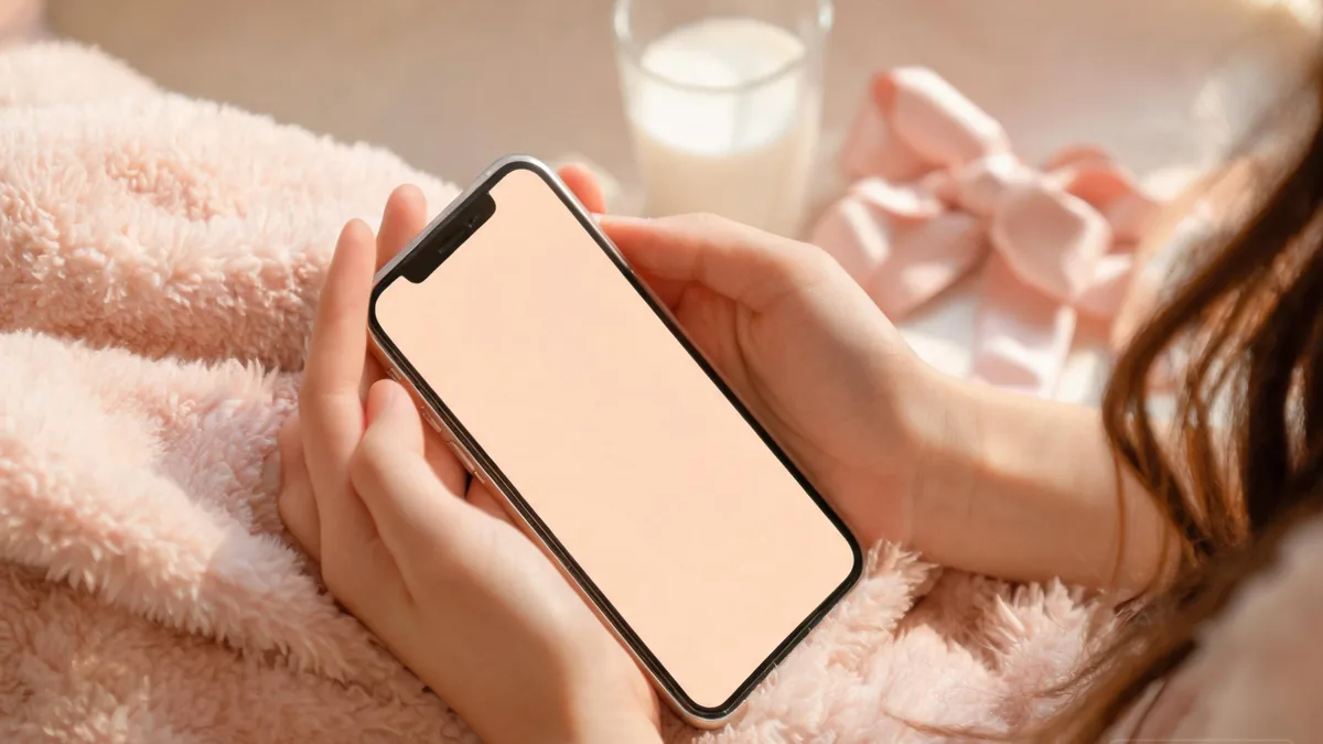 Imouto-style AI girlfriend companion with bright, attached, happy-to-see-you energy through a chat app