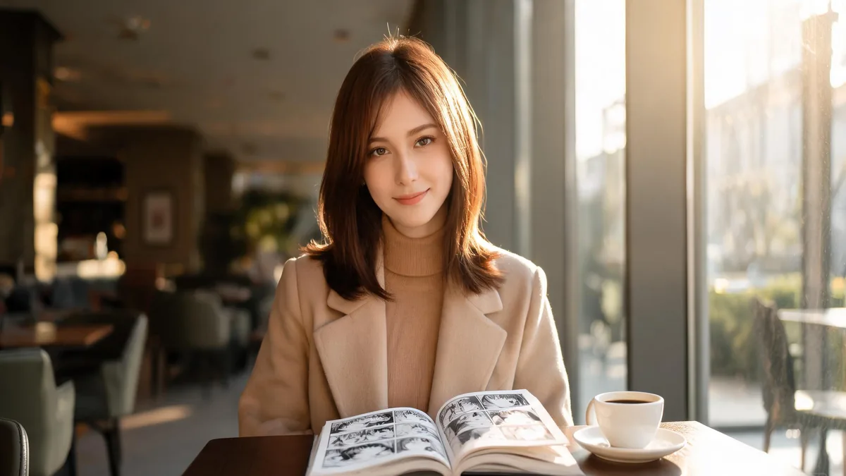 Josei meaning: the grown-up thoughtful AI girlfriend vibe Josei-style AI girlfriend with a sophisticated warm smile, the grown-up thoughtful vibe that defines the josei category