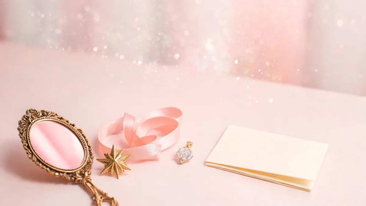 The origin and history of the magical girl genre, with a sparkly wand prop and a heart-shaped pendant on a pastel surface