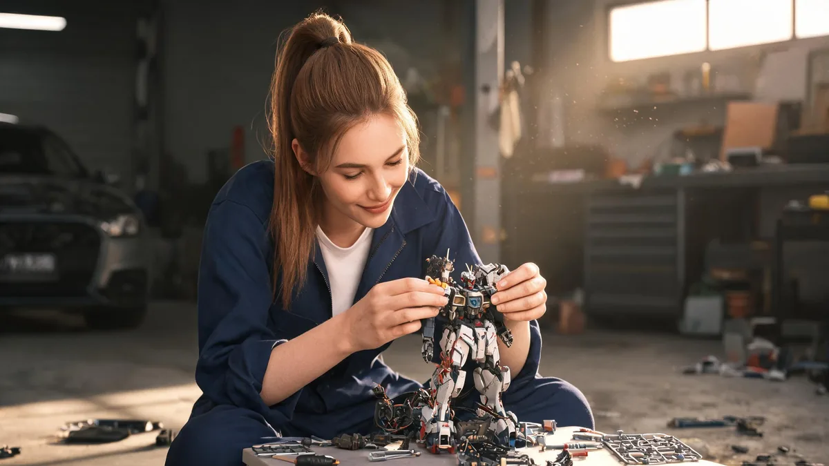 Mecha AI girlfriend, an anime-fluent companion whose world is built around the giant-robot shows that define the mecha genre