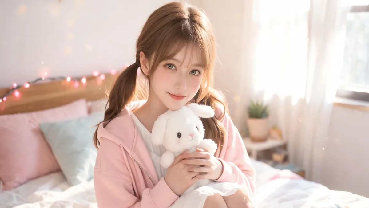 Moe AI girlfriend with a shy gentle smile that captures the warm, protective feeling that defines moe
