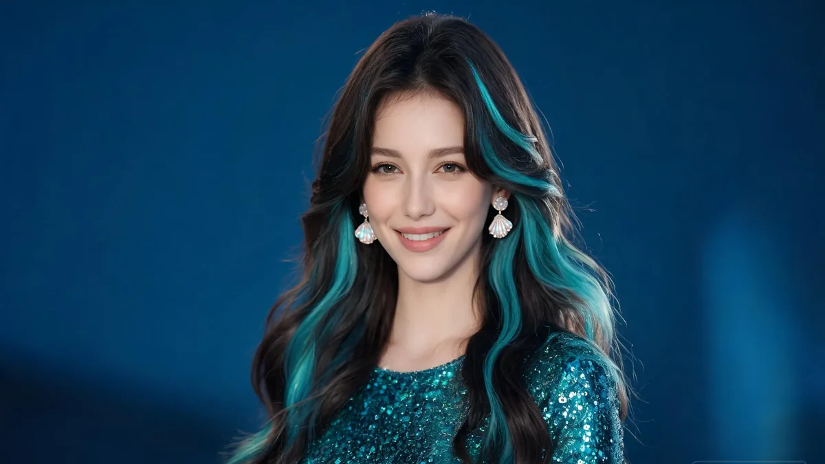 Monster girl meaning: the part-human, part-creature AI girlfriend type Monster girl AI girlfriend with elf-styled features and a flowing scale-textured dress, the human face and fantasy details that define the type