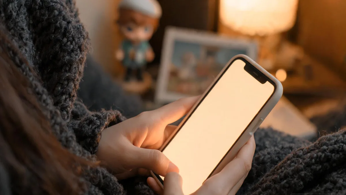 Otaku AI girlfriend companion experienced through a chat app, with fandom talk and shared favorites any time you open your phone