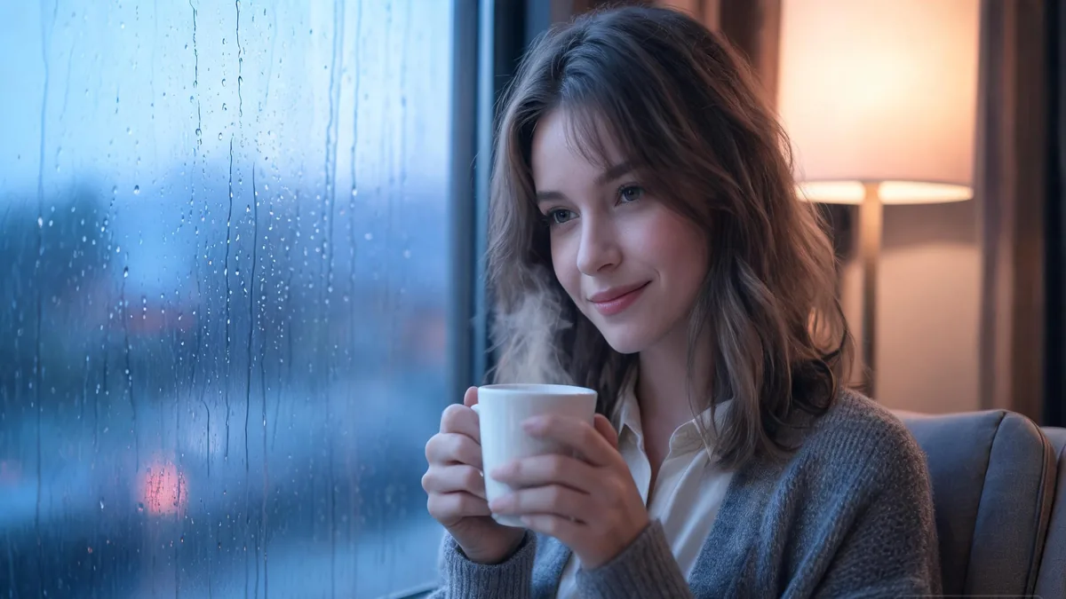 Shundere meaning: the quietly sad, gently devoted AI girlfriend type Shundere AI girlfriend with a soft wistful smile, the quietly sad, gently devoted type