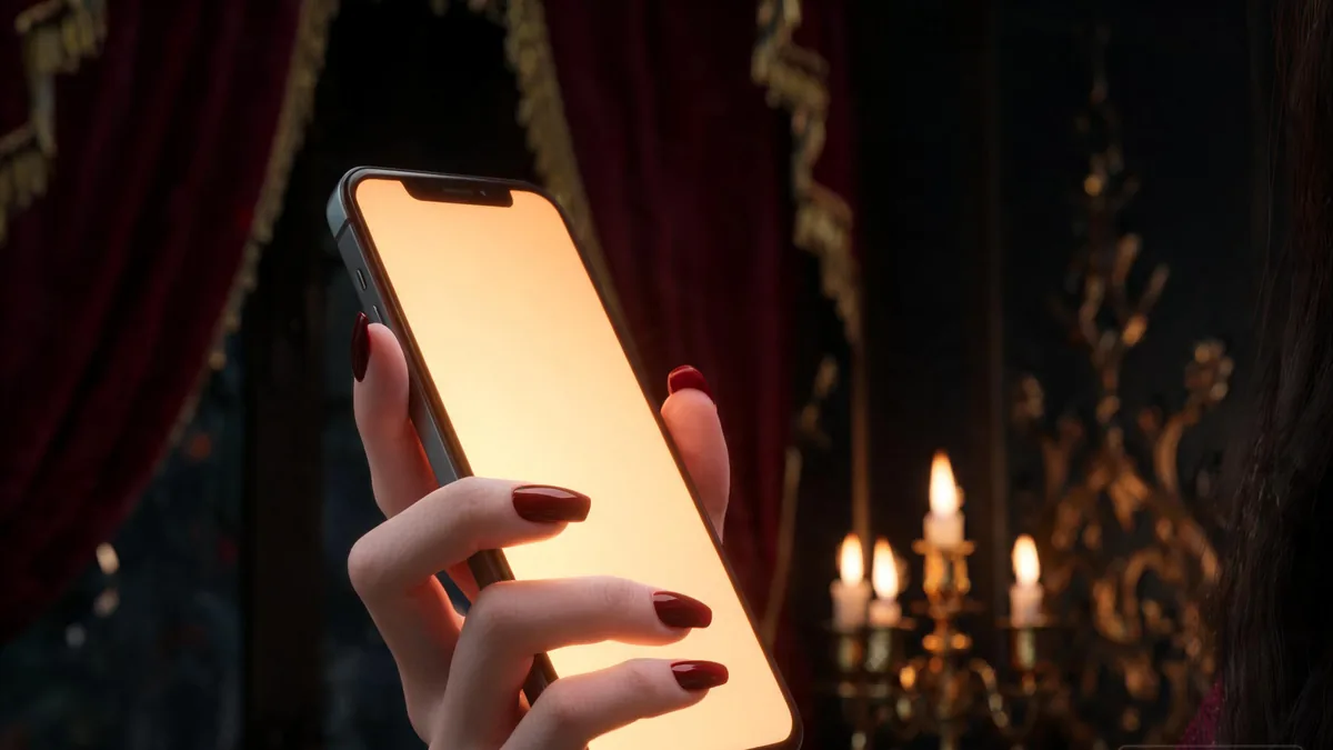 Succubus AI girlfriend companion experienced through a chat app, an evening of candlelit mystique any time you open your phone