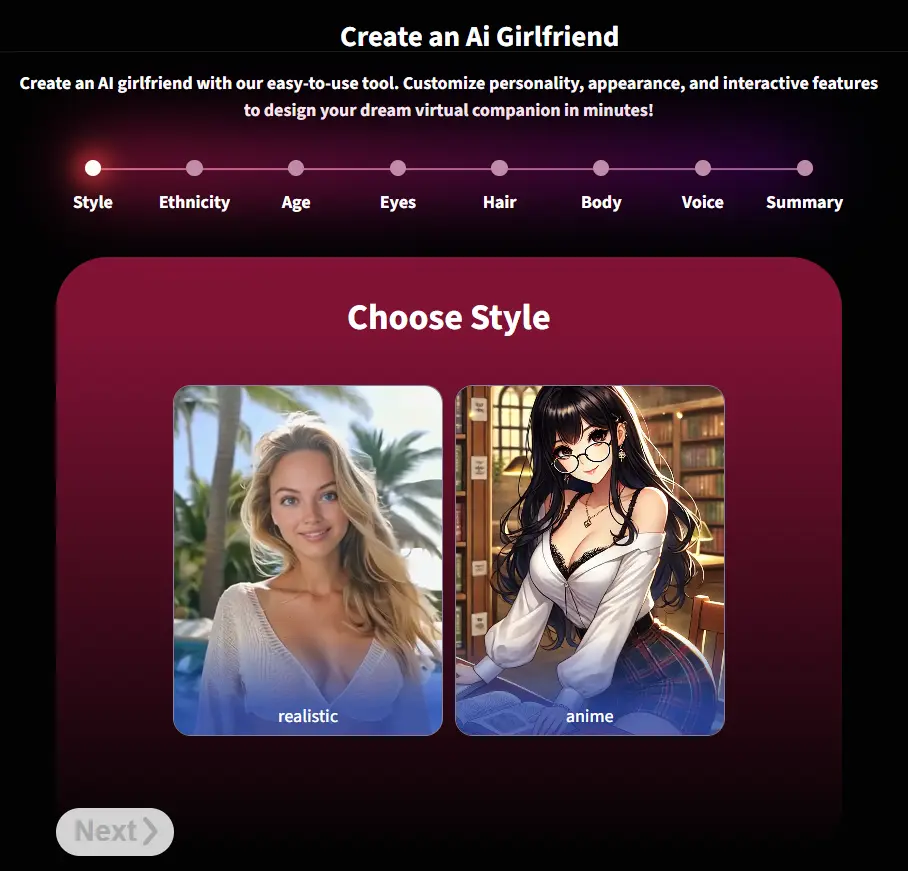 Create an ai girlfriend step