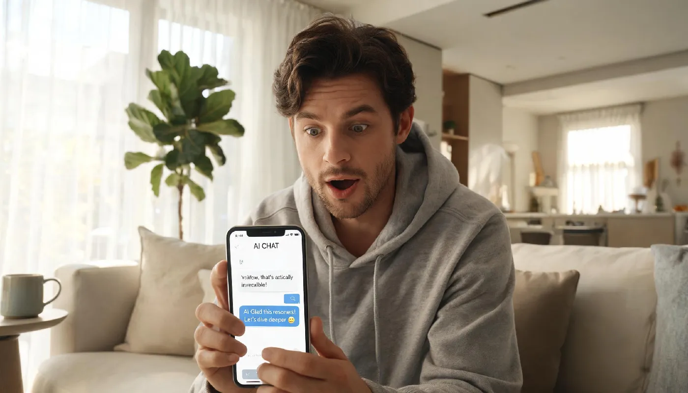 The technology behind realistic AI girlfriends, man impressed while using AI chat app