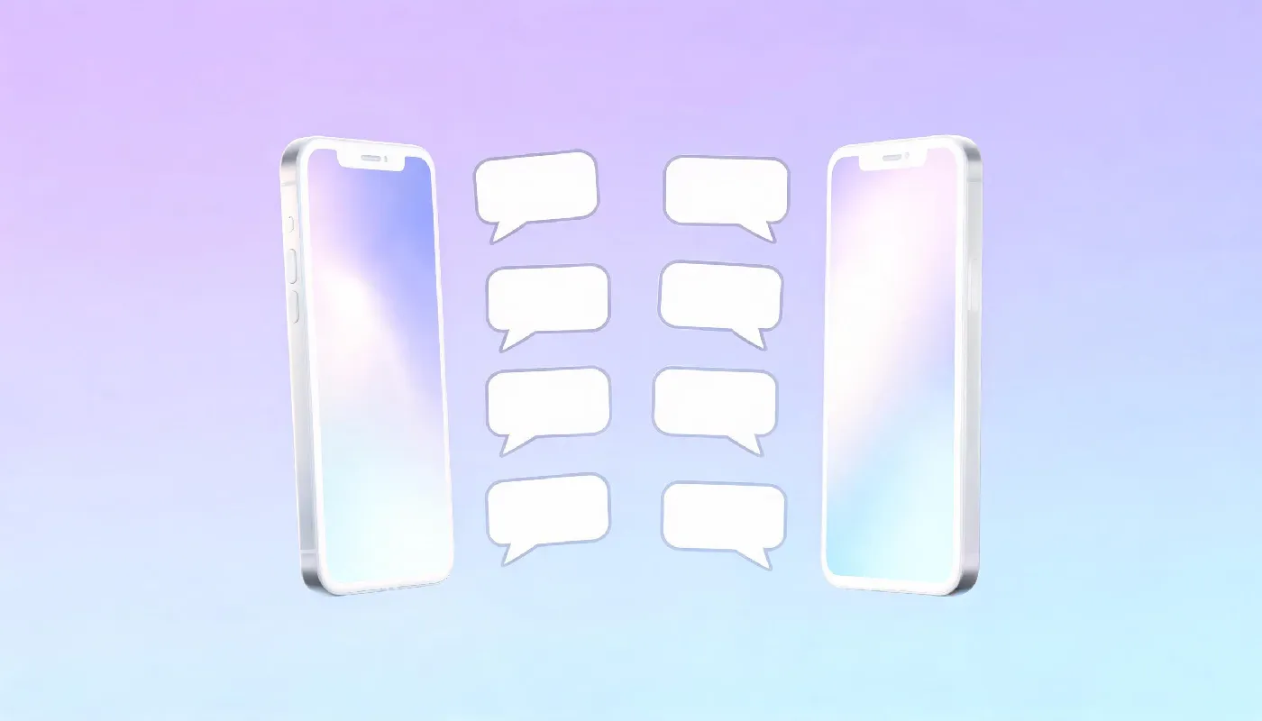 Should you text first every time, two phones with equal chat bubbles showing balanced mutual communication