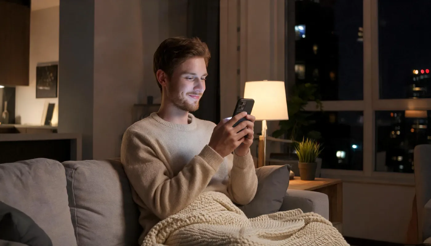 Why people seek intimate relationships with AI, man finding comfort and warmth on his phone